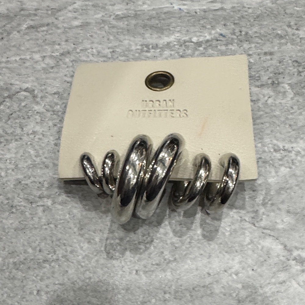 Urban Outfitters Shiny Silver tone Coil earrings